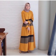 READY STOCK Rein Baju Muslimah Fashion Long Dress Maxi Jubah Kurung Raya Casual Basic Simple Elegant Lace