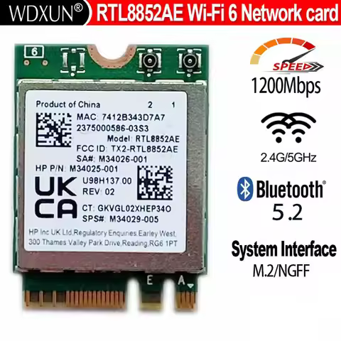 WIFI CARD RTL8852AE RTL8852 AW-XB473NF WIFI6 MU-MIMO network card 2.4G 5g 802.11AC/AX Wireless WiFi 