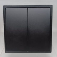 SIMON I7 BLACK DOFF SWITCH SERIES 2 GANG 1 WAY SWITCH / DOUBLE SWITCH