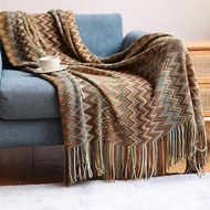 cod Bohemian Knitted Throw Blankets with Tassels Blankets for Bed Sofa Decorative Blanket Soft Warm