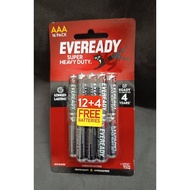[100% - Original Malaysia Stock] EVEREADY SHD Battery Size AAA (R03 - 1.5V) (12 + 4 FREE) / 16pcs