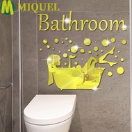 MIQUEL Bathroom Mirror Wall Sticker, 3D DIY English Acrylic Decal, Simple Thickness Acrylic 3D Mirror Mural Home