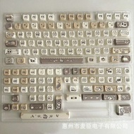 ที่กําหนดเองกาแฟหัวแมวขนาดเล็ก Bean โคลนสยามแมวหู MOA สูงหมวกห้าด้านร้อนระเหิดคีย์บอร์ด Keycaps