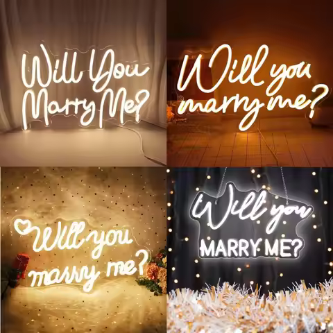 Will You Marry Me Wedding Neon Signs LED Mariage Decor Signboards Party Room Wall Decor Wedding Dazz