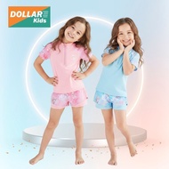 Girls swimsuit short sleeves 2-layer shorts with Elsa pattern Sun protection, Elastic for swimming a