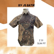 CODE Z 51 -  BAJU KEMEJA BATIK LELAKI LENGAN PENDEK SLIM FIT PREMIUM QUALITY