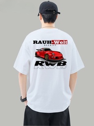 Porsche T-Shirt 911 Supercar Car Culture Shirt Porsche Pure Cotton Short Sleeve Racing Pattern Appar