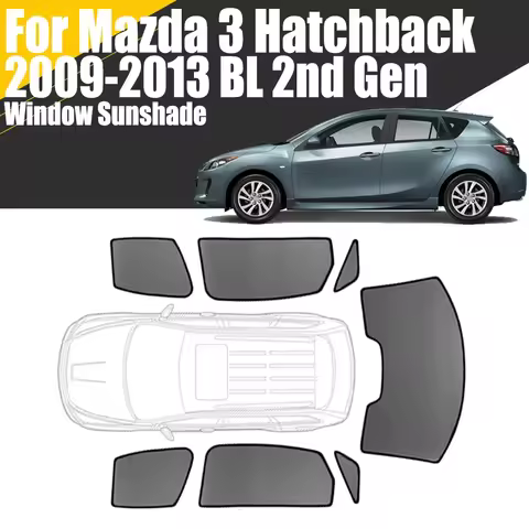 Custom Magnetic Car Window Sunshade For Mazda 3 BL Hatchback 2009-2013 2nd Gen Curtain Mesh Front Wi