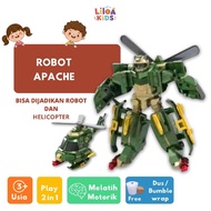 HIJAU Green Apache Robot Green Helicopter Robot Toobot Toy/ Helicopter Robot Children's Toy/