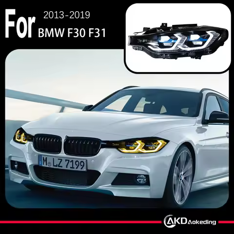 AKD Car Model for BMW F30 F31 LED Headlight Projector Lens 2013-2019 F35 3 Series 320i 325i DRL Ange
