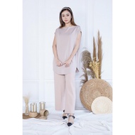 Covinia Naomi Top Wide Loose Batwing [WITHOUT BELT] Royal Scuba Blouse - CRG201030