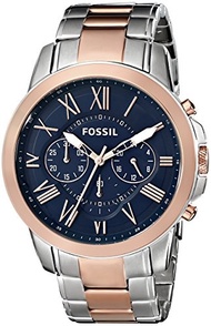 Fossil Men s FS5024 Grant Chronograph Two-Tone Rose and Silver Stainless Steel Watch