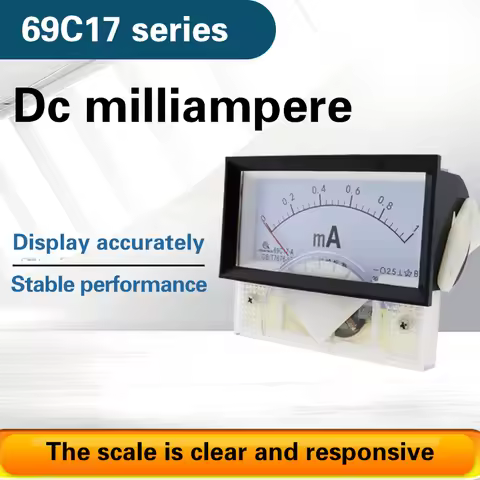 69C17 pointer milliammeter 1MA 2MA 3MA 10mA 20MA 50MA 100MA 200mA 500MA with Shunt Current Meter mil