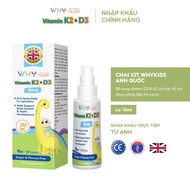 Chính hãng - WHY-KIDS Vitamin K2 D3 MK7 Dạng Xịt bổ sung Vitamin cho Bé từ 0 tháng tuổi - xịt whykid