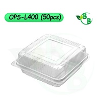 OPS-L400 SQUARE Plastic Clear Container Tray Food Packaging With Lock /Bakery Disposable Food Tray/B