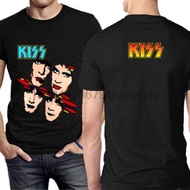 Kiss Rock Band Tee Two Sides Black New Men T Shirt Tees Clothing Funny T-Shirt top tee T-Shirt Men Summer XS-4XL-5XL-6XL