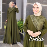 Dress wanita terbaru 2023 kondangan cantik kekinian Dellia Dress lebaran terbaru 2024 [REALPICT] Gamis simple dan elegan wanita dewasa Gamis ceruty babydoll mix brokat Gamis model payung dengan bahan adem Dress wanita muslim Bisa COD