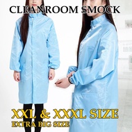 Cleanroom Smock ESD Washable Extra Large Size Full Cover Collar