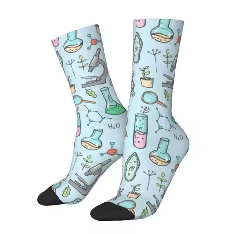 Custom Biology And Chemistry Dress Socks Men's Women's Warm Funny Novelty Natural Science Studies Cr