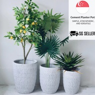 SG SELLER Outdoor Plant Cement Pot Cement Planter Pot Gray Cement Plant Pot Round Planter Box Solid Color Pots for Plant