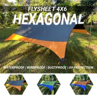 TENDA Flysheet 4x6 Hexagonal Tent Camping Hiking Waterproof