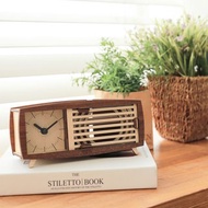 手作模型 復古收音機時鐘 木製組合手機架擺飾