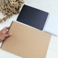A4 NOTEBOOK A5/A6 Thick paper NOTEBOOK scrap book black Brown White POLOS