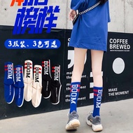 Sports socks  袜子女韩版中筒袜春防臭运动袜原宿风薄款长筒堆堆袜学生潮24.12.4