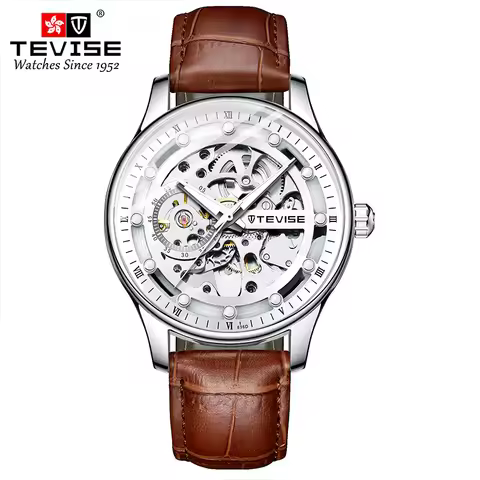 TEVISE Watch for Men Automatic Mechanical Movement Waterproof Luminous Business&Fashion Skeleton Wri
