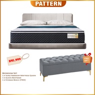 PATTERN Bedroom Bundle Set Premium Bedroom Combo VONO Sunshine Harmony Mattress [100%Authentic] Tila