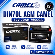 Installation Available DIN70L DIN70 LN3  Camel AGM Car Battery Bateri Kereta  Mercedes Audi Porsche 