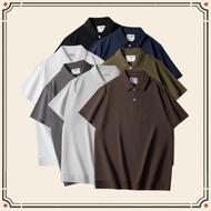 GRND Basic Style Solid Color Short-Sleeved Italian POLO POLO Shirt Men's Waist Lapel T-Shirt