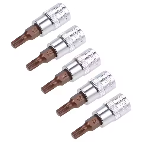 5Pcs 1/4-Inch Drive Bit Socket Torx T10/15/20/25/30/40 S2 Steel 38mm Length to DIY Hand-making Autom