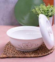 Basi tutup keramik 10" bunga silver