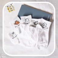 WOMEN'S SHORT SOCKS 3 WHITE BEARS