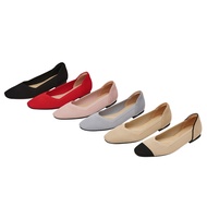 Grace Gift [Grace Shoes] Women's Shoes Baby Flat [Zero Feeling Square Toe Soft Woven Cushioned 6 Col