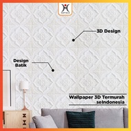 Wallpaper 3D FOAM / Wallpaper Dinding 3D Motif Foam Batik Bunga More 