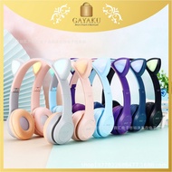 M47Bluetooth LED Light Cat Ears Headset Wireless Earphone Stereo Bass Headphones HIFI TF SD Card 3.5