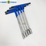 Bộ 5 tay vặn khẩu chữ T 8-14mm công nghiệp C-MART thép CR-V siêu cứng cần siết chữ T tay cầm chống t