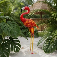 3D Design Flamingo Garden Sculpture Weather-Resistant Metal Flamingo Statue for Patio