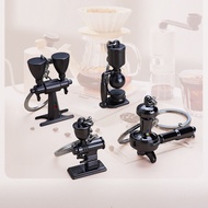 Creative 3D Coffee Cup Keychain Mini Moka Pot Metal Keychain Coffee Appliance Pendant Business Gifts