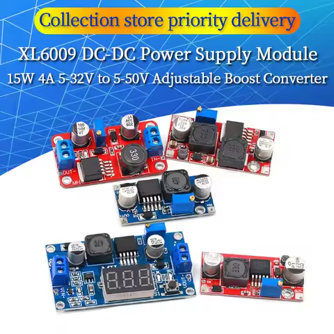 XL6009 4A Boost Converter Step Up Adjustable 15W 5-32V to 5-50V DC-DC Power Supply Module High Perfo