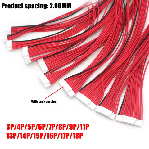 2.0MM 2.54MM BMS Balance Cable 4S~24S Lithium Battery Protection Board Connection Wire PIN 4P 5P 7P 