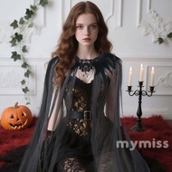 Gothic tulle furJacket for women, Halloween accessories themed vampire