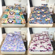 Bed sheet set 4 cold elasticPiece size 1m6x2m 3D many beautiful mattress sheet patterns