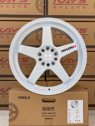 ล้อแม็กใหม่ - NISMO - งาน KAYS - สีขาว - ขอบ 18 หน้ากว้าง 8.5 x 8.5 x 5รู114 ET25/25 - ส่งฟรี Kerry 