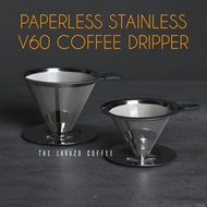 PAPERLESS V60 COFFEE DRIPPER | STAINLESS STEEL DOUBLE MESH METAL DRIPPER COFFEE V60 Dripper