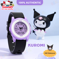 (44 มม.) นาฬิกา Sanrio Kuromi แท้ 100% สำหรับเด็กผู้หญิงนาฬิกาดิจิตอลกันน้ำ พร้อมแบ็คไลท์ กันกระแทกสำหรับนาฬิกาเด็ก Cinnamoroll ของขวัญวันเกิดของขวัญคริสต์มาส 8591