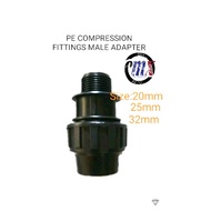 PE Compression Fittings Male Adapter Pipe PVC 20mm(1/2")/25mm(3/4")/32mm( 1")