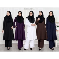 MARISSA SUIT 7.0 Jubah Seluar Muslimah HAJI &amp; UMRAH (S - 3XL) Nursing Hitam Putih Navy Blue Purple Pink Moss Green